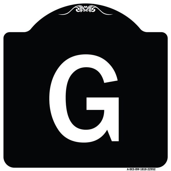 Sign with Letter G Heavy-Gauge Aluminum Architectural Sign, 18" x 18", BW-1818-22952